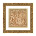 thumbnail image 1 of Cesare Nebbia 15x15 Gold Ornate Wood Frame and Double Matted Museum Art Print Titled - The Contest Between Athena and Poseidon for the Possession of Athens (1570s), 1 of 4