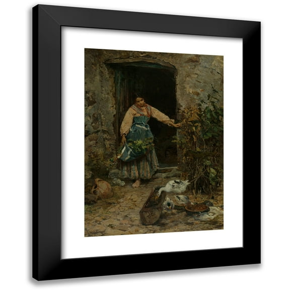 Cesare Tiratelli 11x14 Black Modern Framed Museum Art Print Titled - At the Kitchen Door