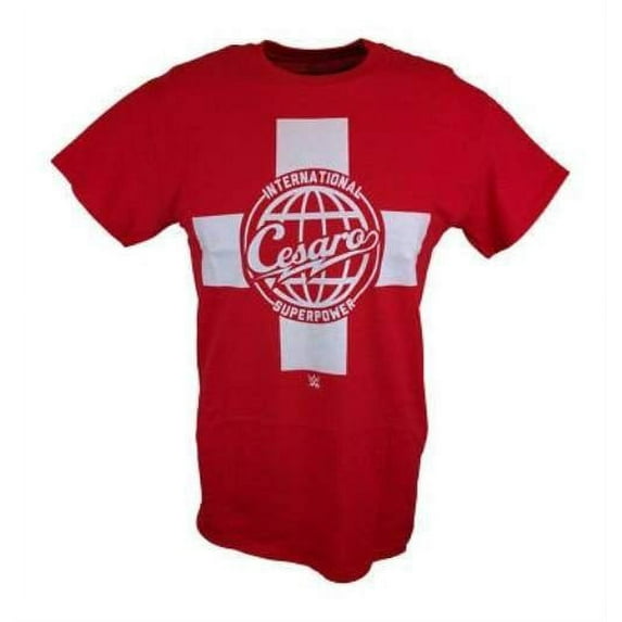 Cesaro International Superpower WWE Mens Red T-shirt S