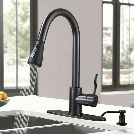 Cesinkin Matte Black Pull Out Sprayer Faucet