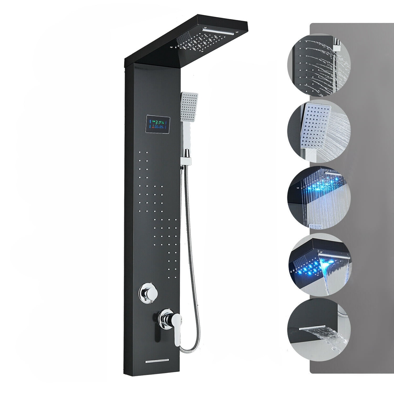 Cesinkin Shower Panel System, 5 Modes 48", 2.54 GPM Wall Mounted