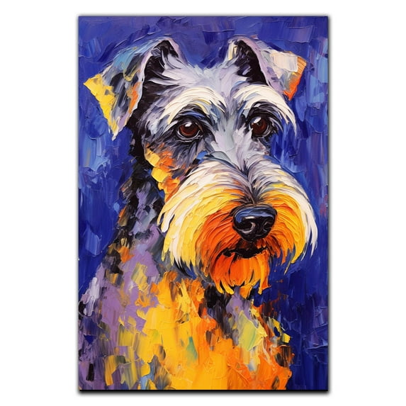 Cesky Terrier Dog Starry Night Van Gogh Wall Art Canvas for Living Room Oil Painting Artwork Landscape Canvas Artwok for Living Room Bedroom Home Decorations Wall Decor Large
