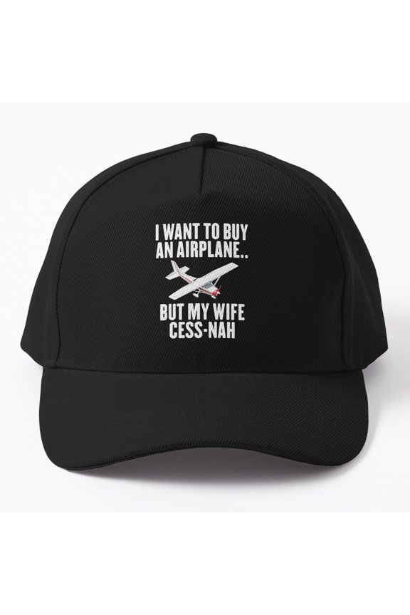 Cess-Nah Baseball Cap, Aviation-Inspired Wordplay Statement Design, Classic Everyday Hat