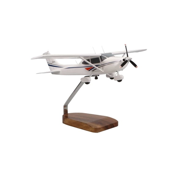 Cessna 182 Skylane (White) Large Mahogany Model