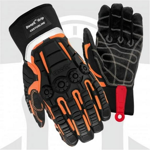 Cestus 3075 XL Pro Series Deep Ii Grip Impact One Pair Glove, Orange - Extra Large