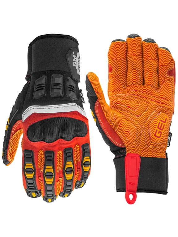 8032, Impact Gloves with Rubber Grip, Polycarbonate Knuckle, XL