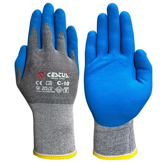 Cestus C-10, 3 Pair Foam Nitrile Coated Work Gloves, Ultra-Fine Knit