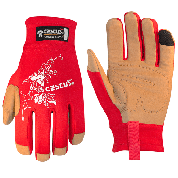 Cestus GenU Red, Red Gardening Gloves for Women