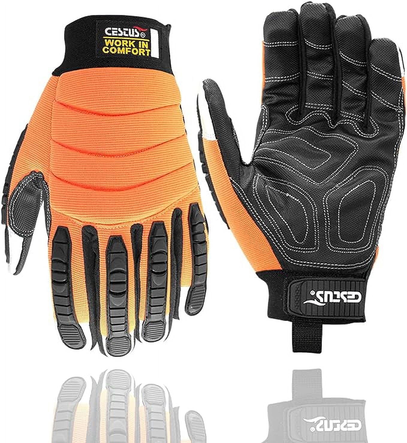 Ironclad EXO Hi-Viz Impact Gloves, Large - High Visibility Safety Gloves With TPR Knuckle Protection & Duraclad Fingertips