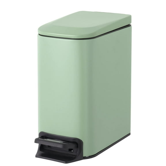 Cesun 1.6 Gallon Small Bathroom Trash Can, Stainless Steel Garbage Bin with Lid, Matte Green
