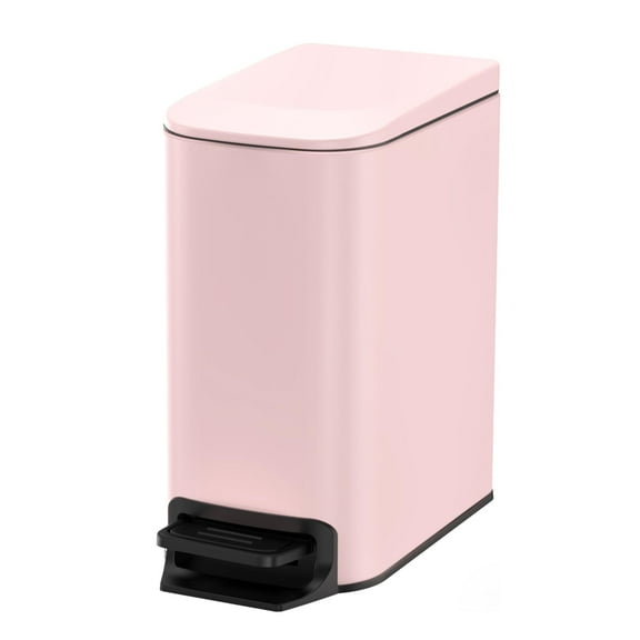 Cesun 1.6 Gallon Small Bathroom Trash Can, Stainless Steel Garbage Bin with Lid, Pink