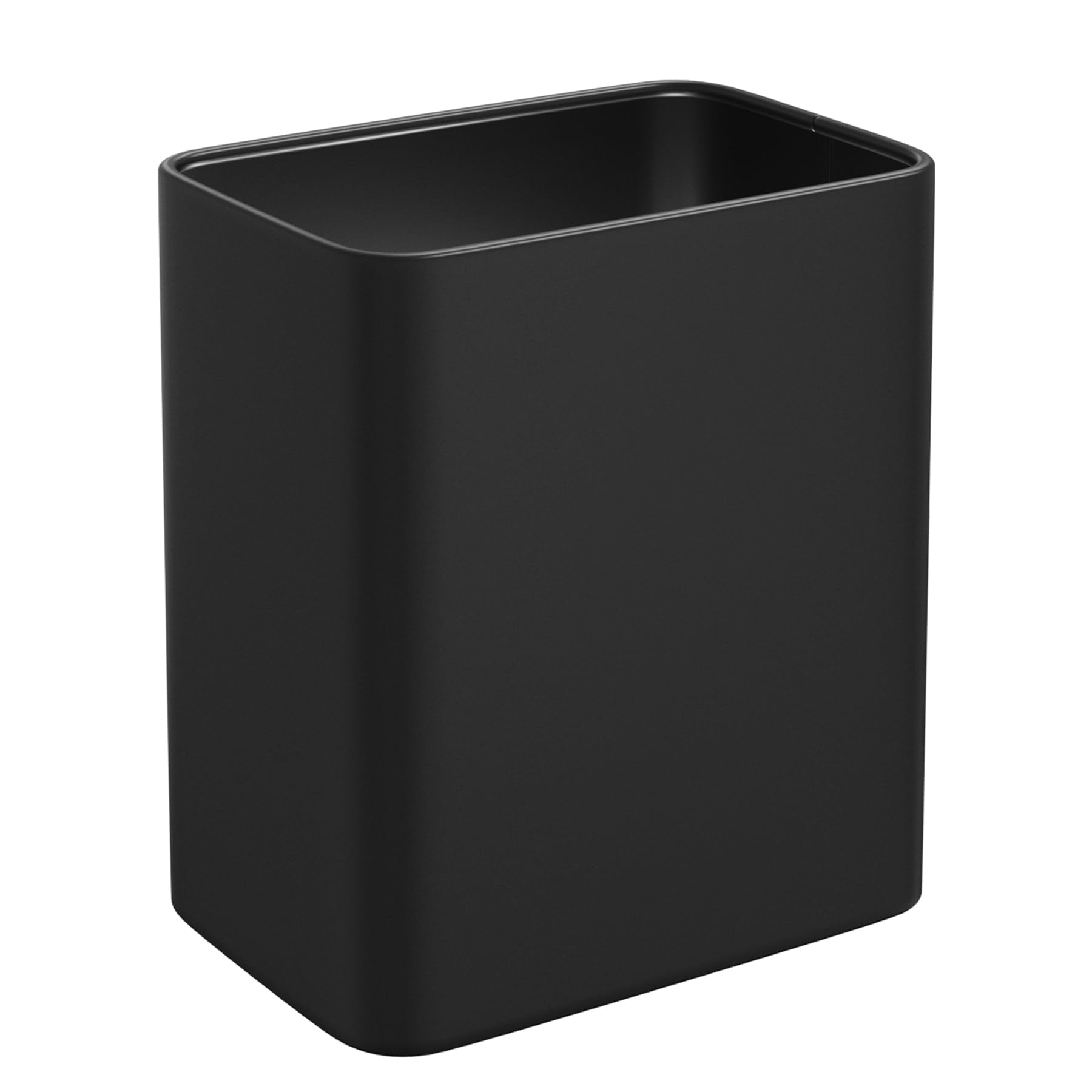 Cesun Small Bathroom Trash Can 2.1 Gallon Wastebasket, Modern Metal Garbage Can Office Waste Basket, Matte Black Stainless Steel Trash Bin for Bedroom, Home Office, Toilet, RV, near Desk, Under Sink