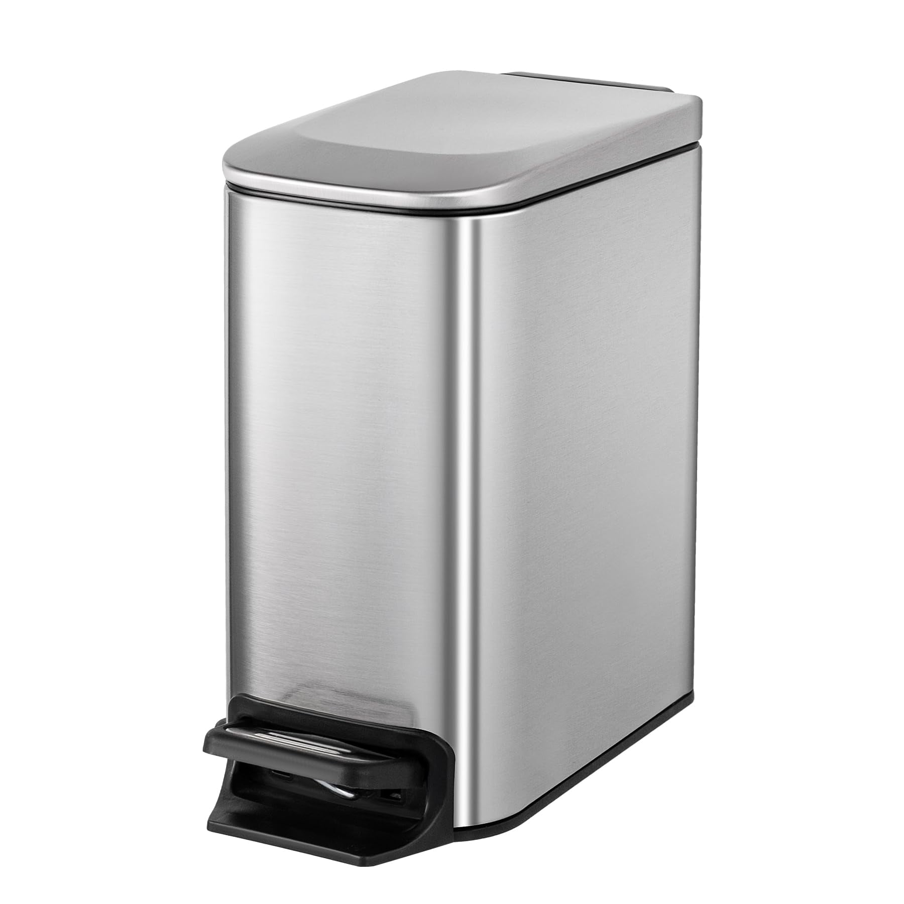 Cesun Small Bathroom Trash Can with Lid Soft Close, Step Pedal, 6 Liter