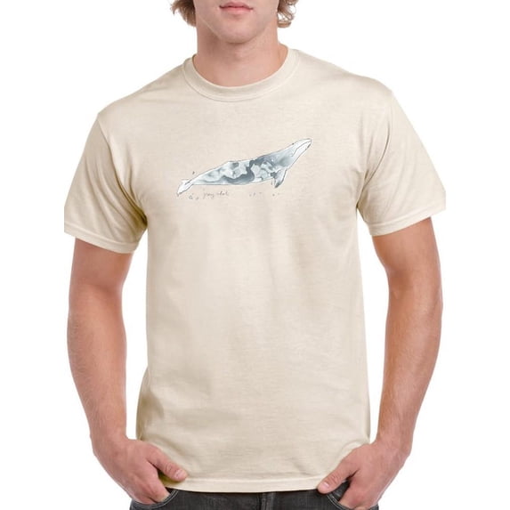 Cetacea Gray Whale. T-Shirt Men -June Erica Vess Designs, Male 4X-Large