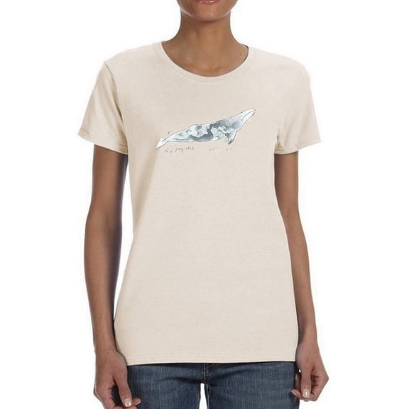 Cetacea Gray Whale. T-Shirt Women -June Erica Vess Designs, Female 4X-Large