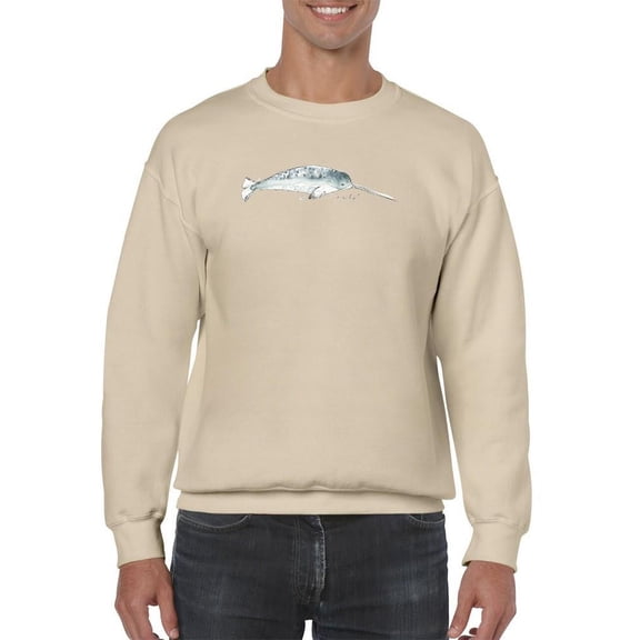 Cetacea Narwhal Sweatshirt Men -June Erica Vess Designs, Male Large