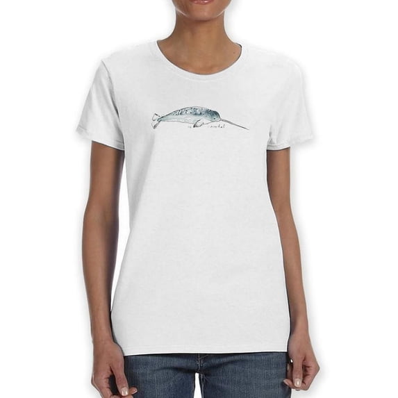 Cetacea Narwhal T-Shirt Women -June Erica Vess Designs, Female x-Large