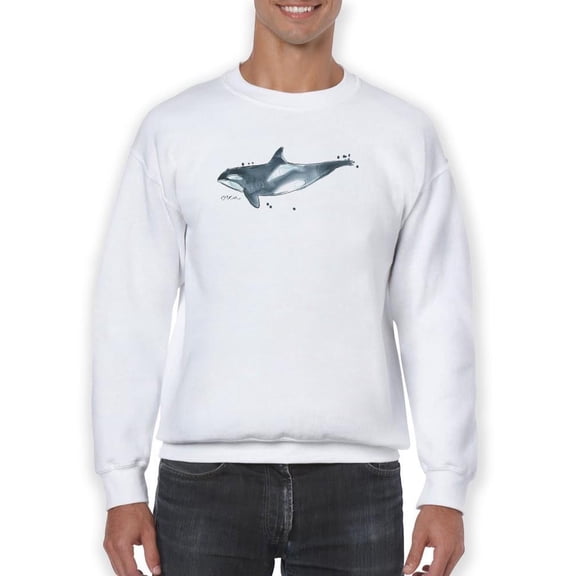 Cetacea Orca Whale Sweatshirt Men -June Erica Vess Designs, Male XX-Large