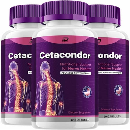 Cetacondor Nerve Health & Brain Support Advanced Formula, 3 Pack, 180 Capsules