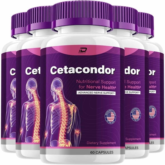 Cetacondor Nerve Health & Brain Support Advanced Nootropic Formula, 5 Pack, 300 Capsules
