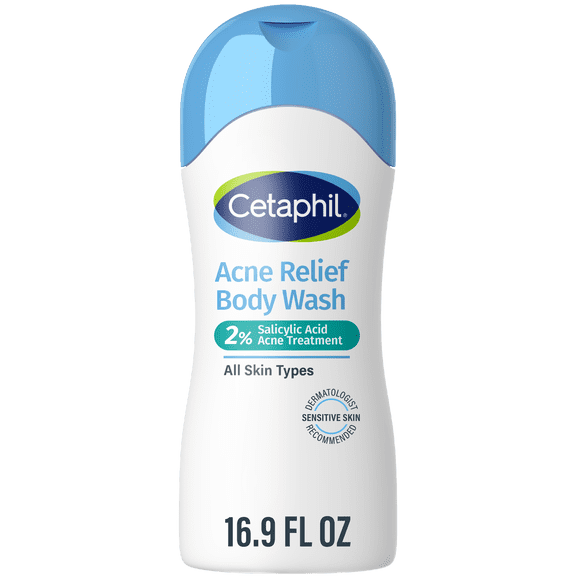 Cetaphil Acne Relief Body Wash with 2% Salicylic Acid to Eliminate Breakouts, Gently Exfoliates and Provides 24Hr Dryness Relief, 16.9 Fl Oz