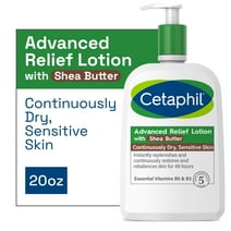 Cetaphil Advanced Relief Lotion with Shea Butter for Sensitive Skin, Fragrance Free, 20 oz