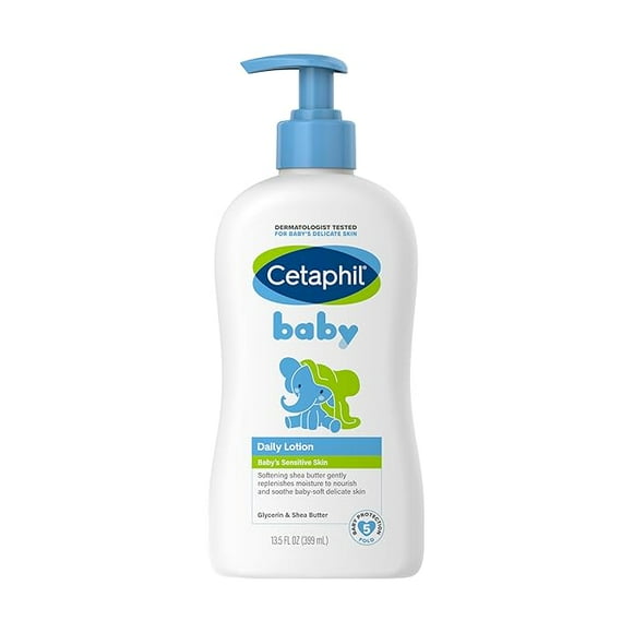 Cetaphil Baby Daily Lotion, Suitable for babys delicate skin, Shea Butter and Vit E, Dermatologist Tested and Pediatrician Recommended, 400 ml