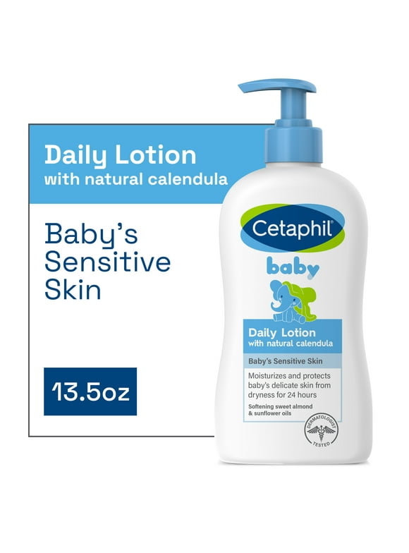 Cetaphil Baby Daily Lotion with Organic Calendula, Sweet Almond & Sunflower Oils, 13.5 oz