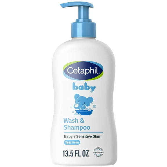 Cetaphil Baby Moisturizing Shampoo and Body Wash with Aloe Vera  and Natural Calendula, 13.5 fl oz