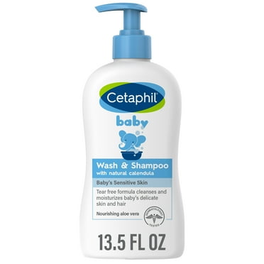 Cetaphil Baby Moisturizing Shampoo and Body Wash with Aloe Vera  and Natural Calendula, 13.5 fl oz