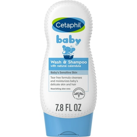(2 pack) Cetaphil Baby Moisturizing Aloevera Body Wash and Shampoo, Organic Calendula, 7.8 fl oz