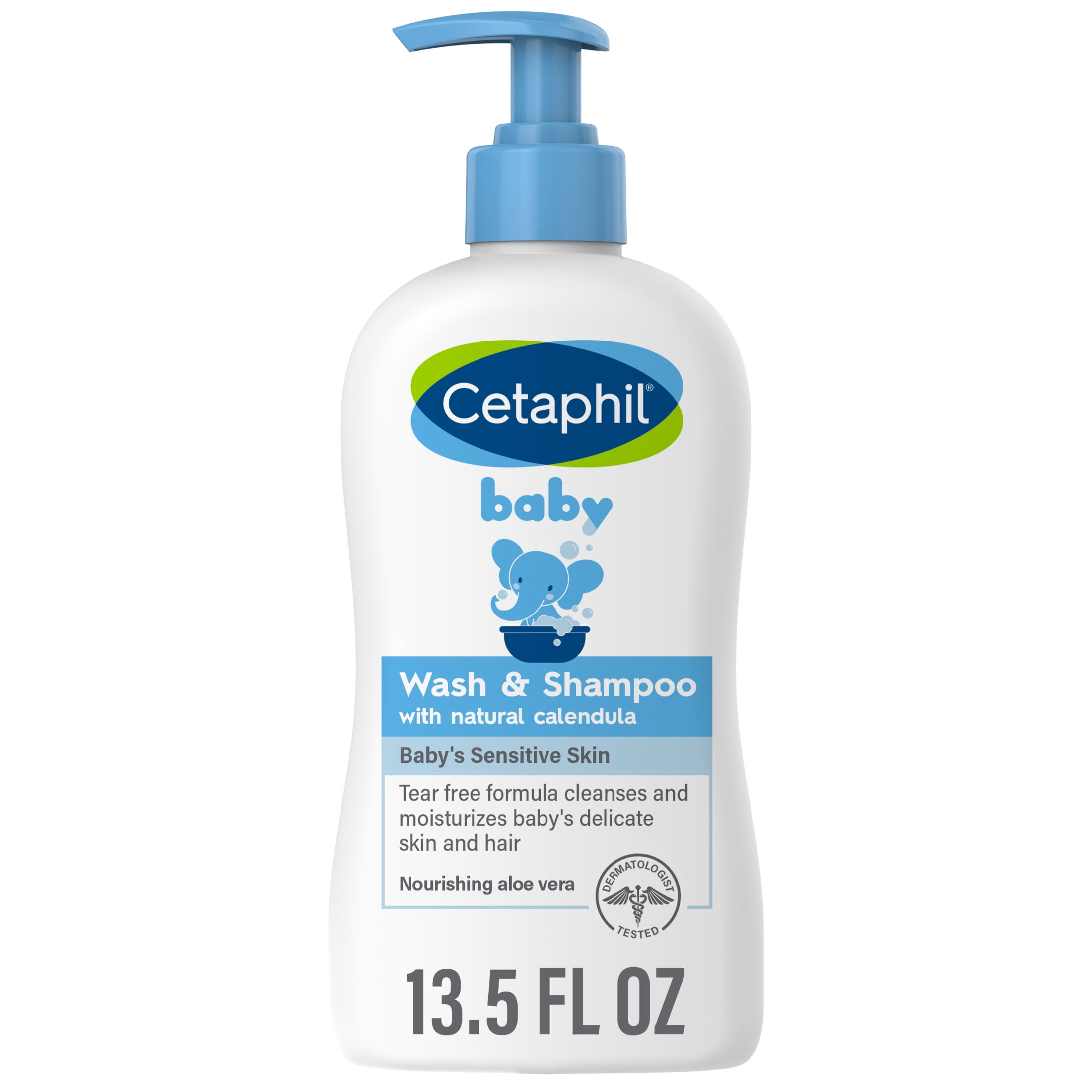 Cetaphil Baby Moisturizing Aloevera Body Wash and Shampoo, Organic Calendula,, 13.5 fl oz