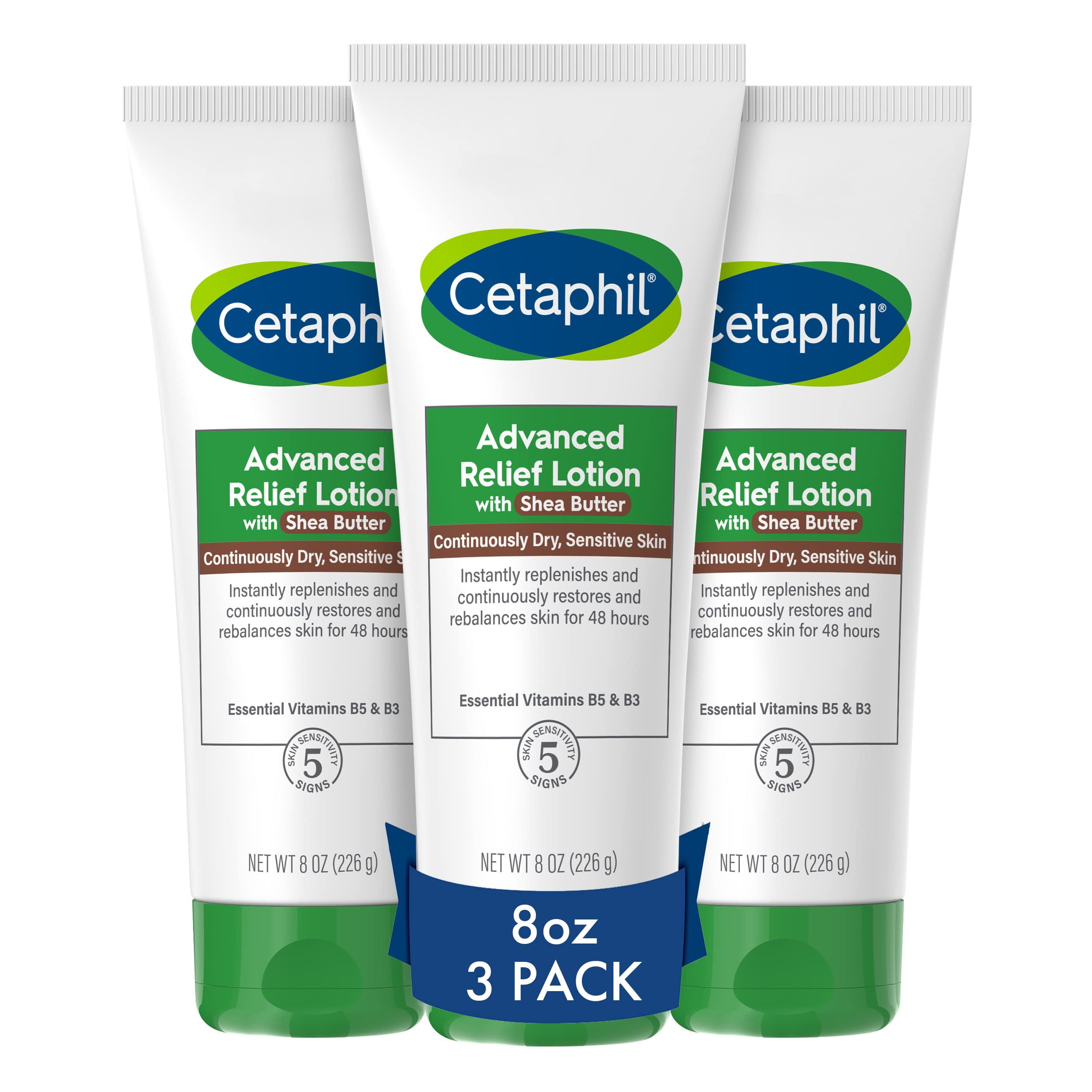 Cetaphil Body Lotion, Advanced Relief Lotion With Shea Butter For Dry, Sensitive Skin, New 8 Oz