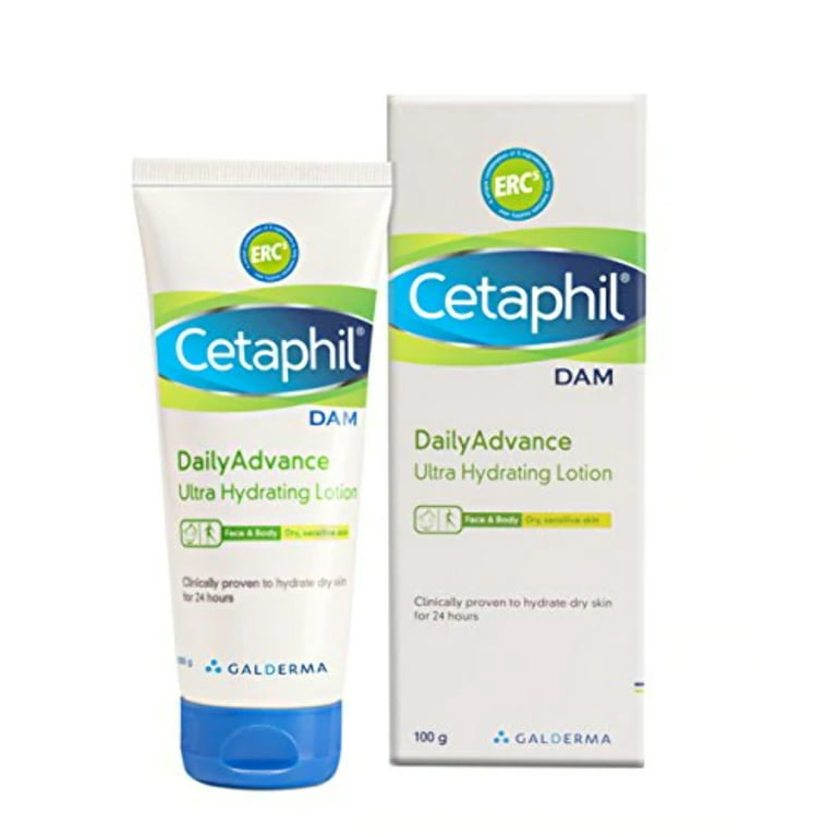 Cetaphil Daily Advance Ultra Hydrating Lotion for Dry/Sensitive Skin, Long  Lasting Moisturizer for Face Body, Multi, 100 g 