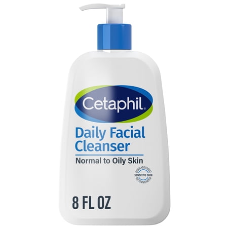 Cetaphil Daily Facial Cleanser Face Wash for Sensitive, Normal to Oily Skin, 8 oz