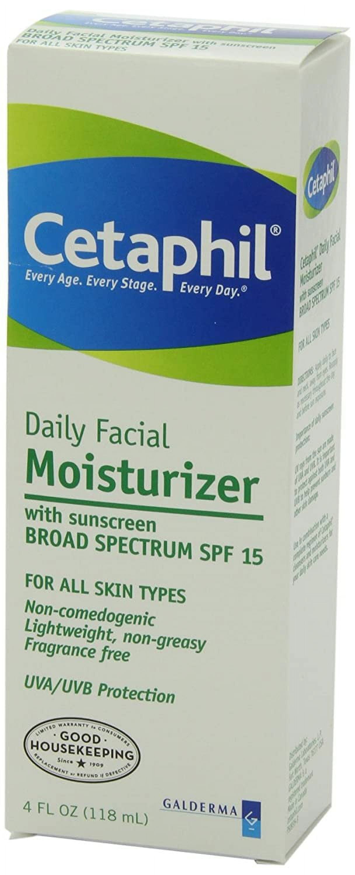 Cetaphil Daily Facial Moisturizer SPF 15 Sunscreen, Fragrance Free, 4 oz