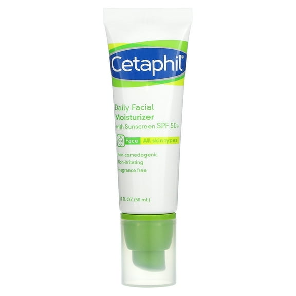 Cetaphil, Daily Facial Moisturizer, SPF 50+, 1.7 fl oz (50 ml)