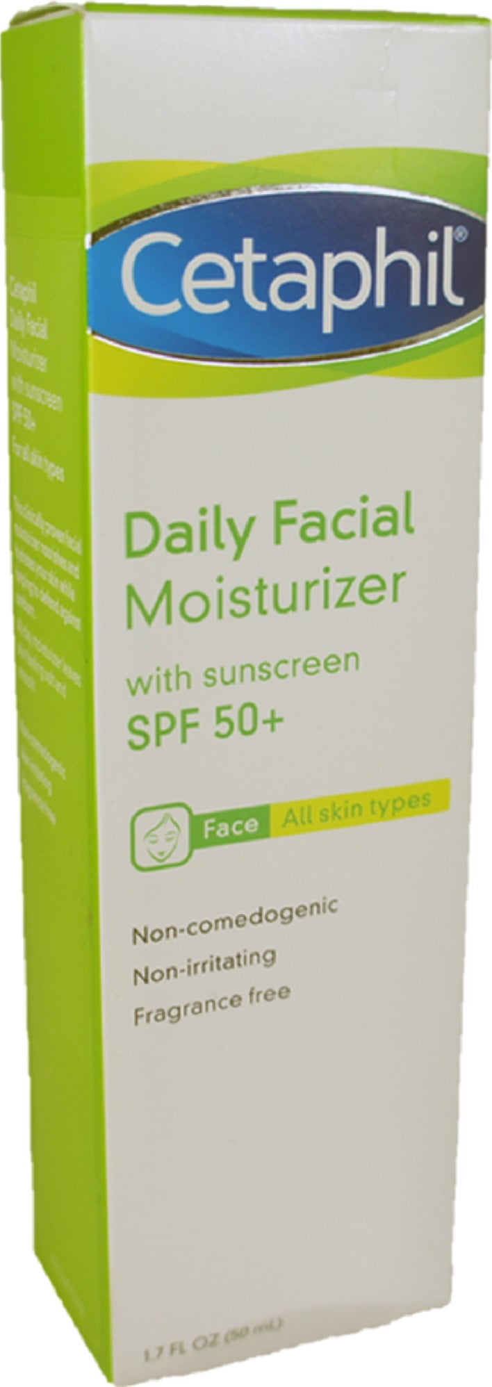 Cetaphil Daily Facial Moisturizer for All Skin Types, with Sunscreen SPF 50 1.7 oz (Pack of 2)
