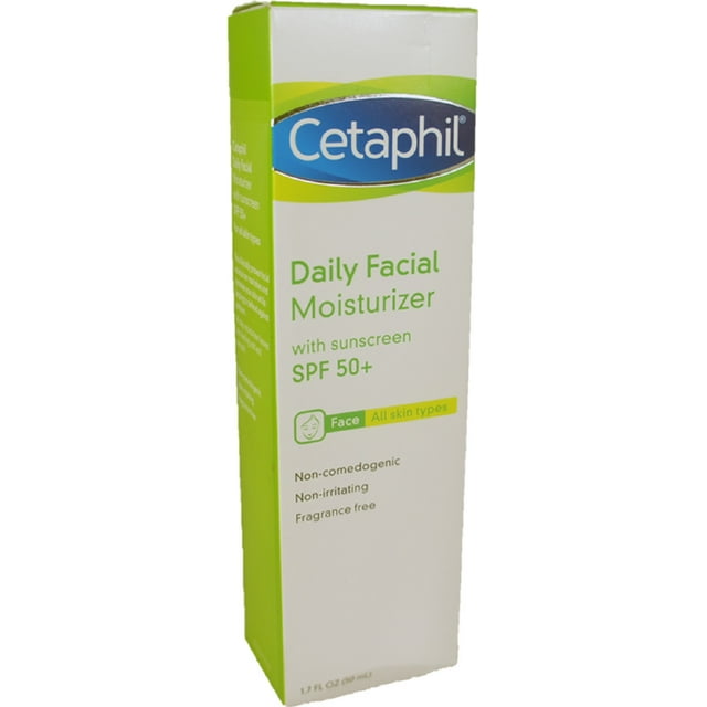Cetaphil Daily Facial Moisturizer for All Skin Types, with Sunscreen SPF 50 1.7 oz (Pack of 3)