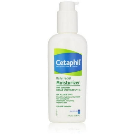 Cetaphil Daily Facial Moisturizer w/ SPF15, Fragrance Free, 4oz, 2-Pack