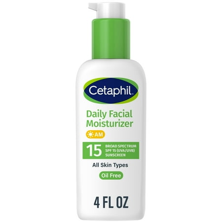 Cetaphil Daily Facial Moisturizer Lotion for Sensitive Skin Care, Broad Spectrum SPF 15, 4 fl oz