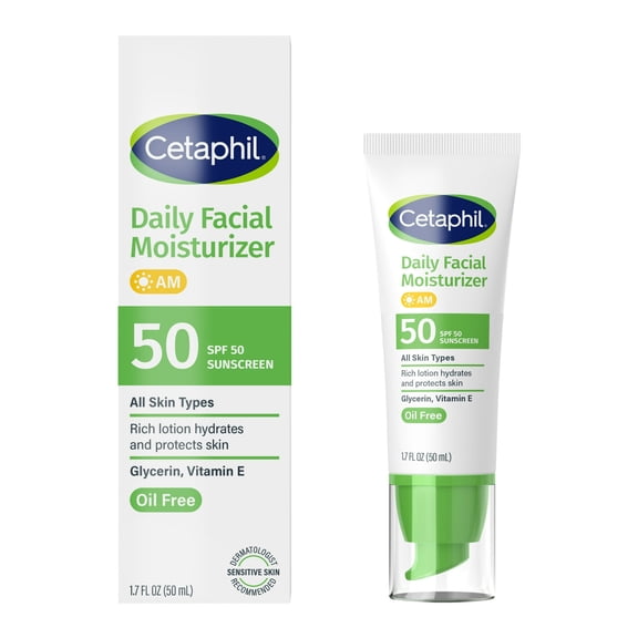 Cetaphil Daily Facial Moisturizer with Sunscreen SPF50 All Skin Types 1.7 oz