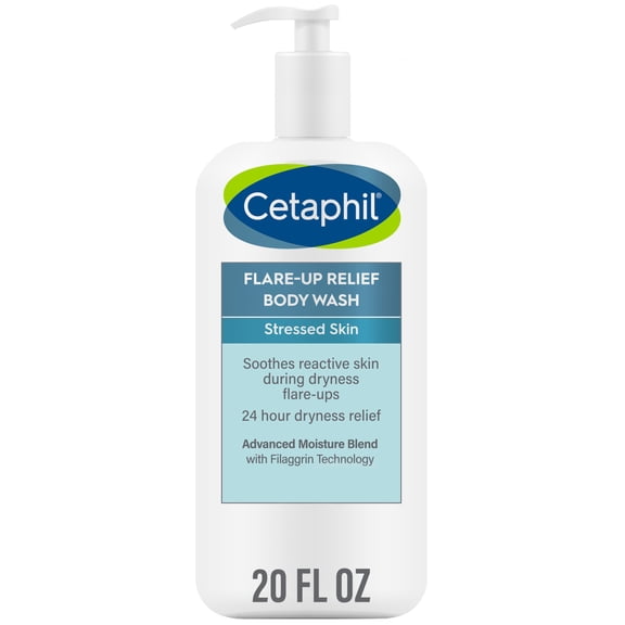 Cetaphil Daily Use Moisturizing Flare Up Relief Body Wash, Otameal, Unscented, 20 fl oz