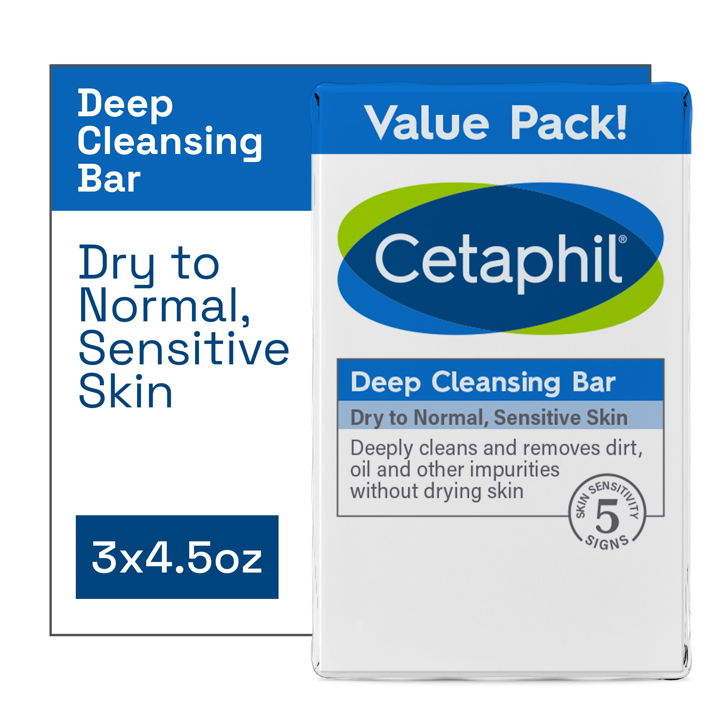 Cetaphil Deep Cleansing Face & Body Bar for All Skin Types