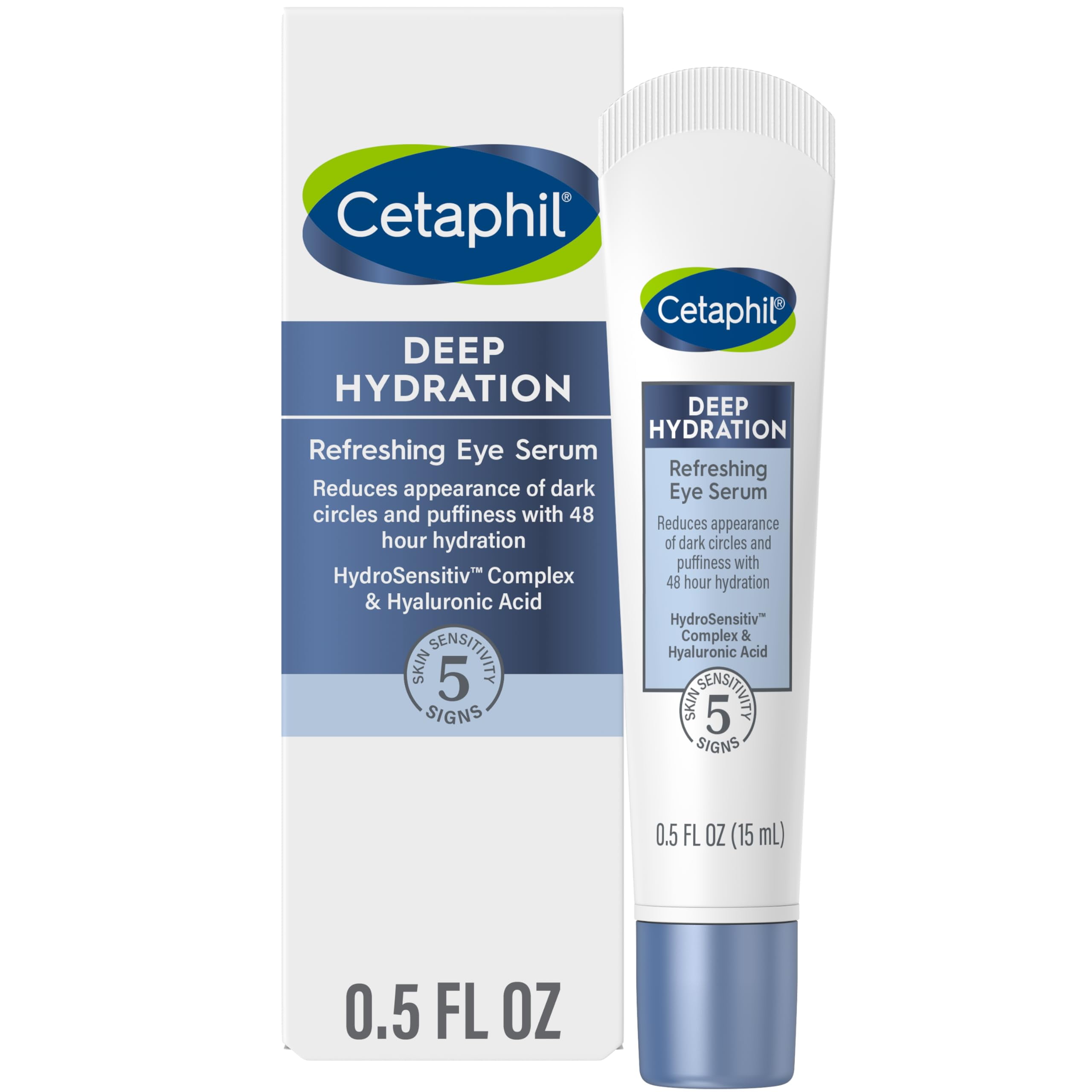 Cetaphil Deep Hydration Refreshing Eye Serum, 0.5 Fl Oz, 48Hr Hydrating