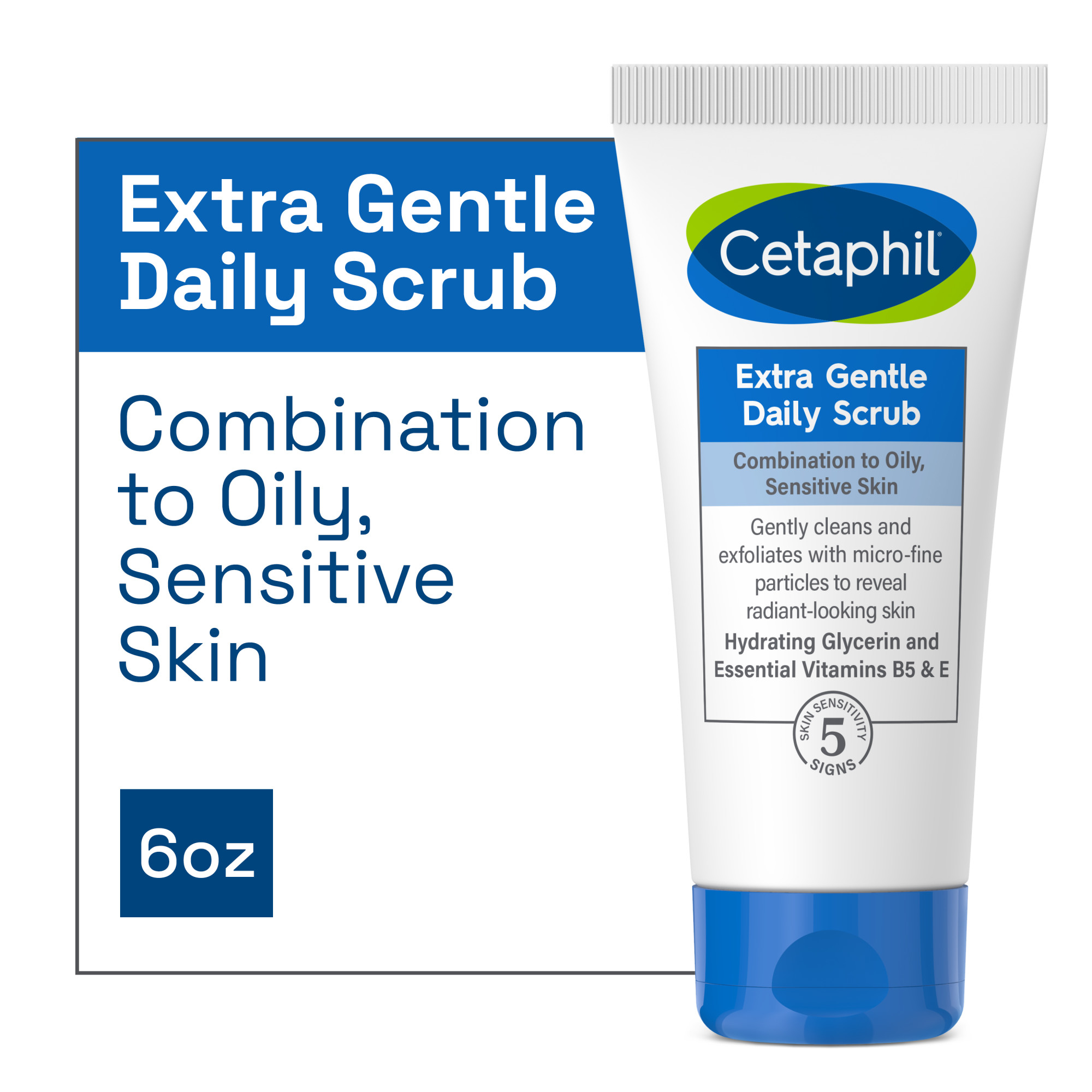 Cetaphil Extra Gentle Daily Scrub, Exfoliating Face Wash For All Skin Types, 6 oz - image 1 of 10