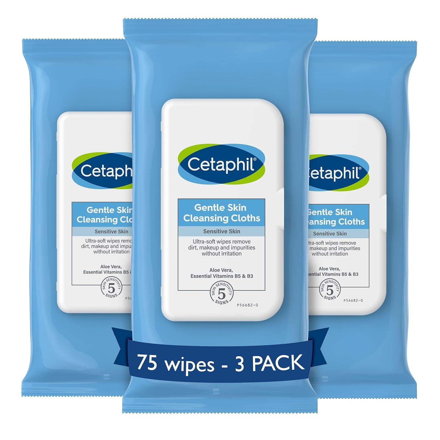 Cetaphil Face and Body Wipes, Gentle Skin Cleansing Cloths, 25 Count ...