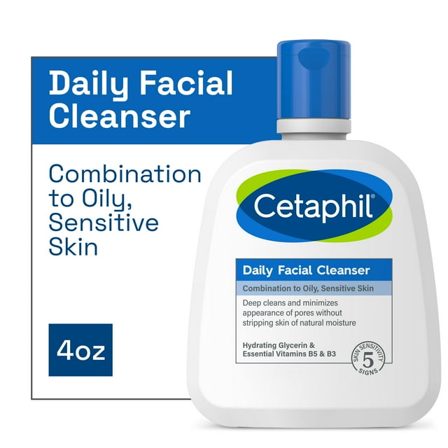 Cetaphil Face Wash, Daily Facial Cleanser for Sensitive, Combination to