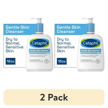 (2 pack) Cetaphil Face Wash, Hydrating Gentle Skin Cleanser for Dry to Normal Sensitive Skin, 16 oz