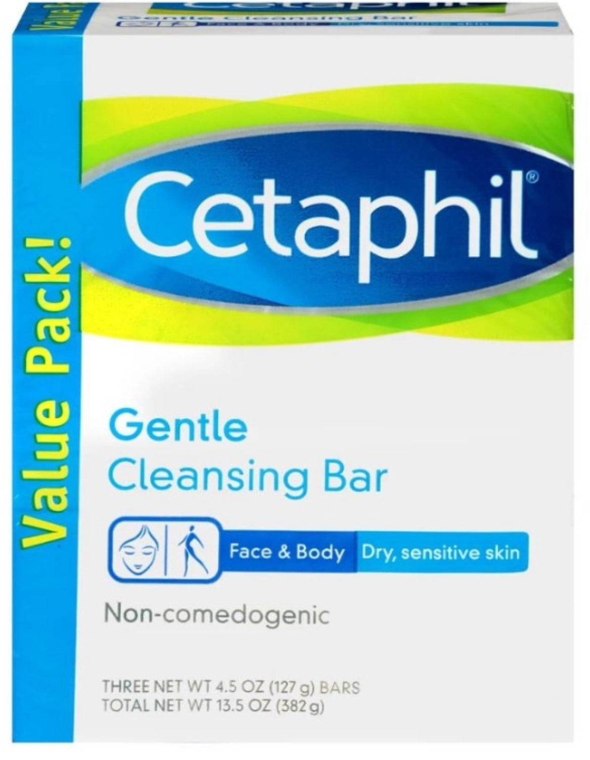 Cetaphil Gentle Cleansing Bar, 4.5 oz 3 ea (Pack of 2)